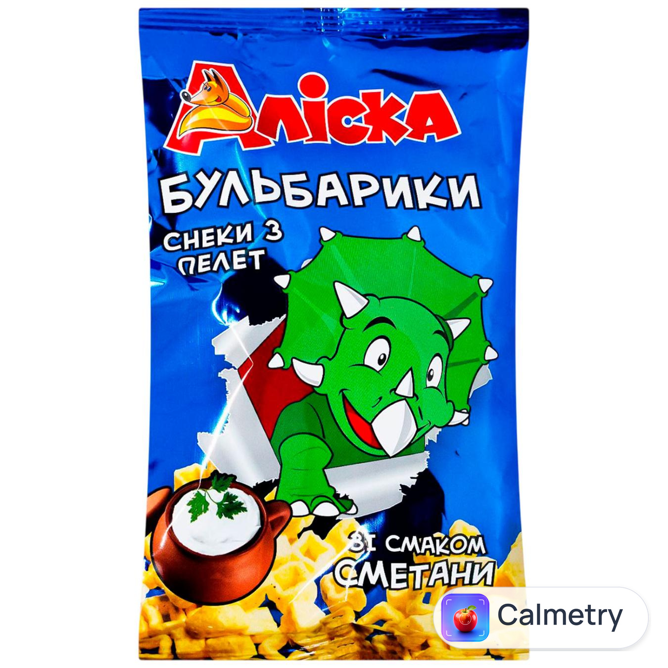 Снеки з пелет Аліска Бульбарики зі смаком сметани з зеленню 70г