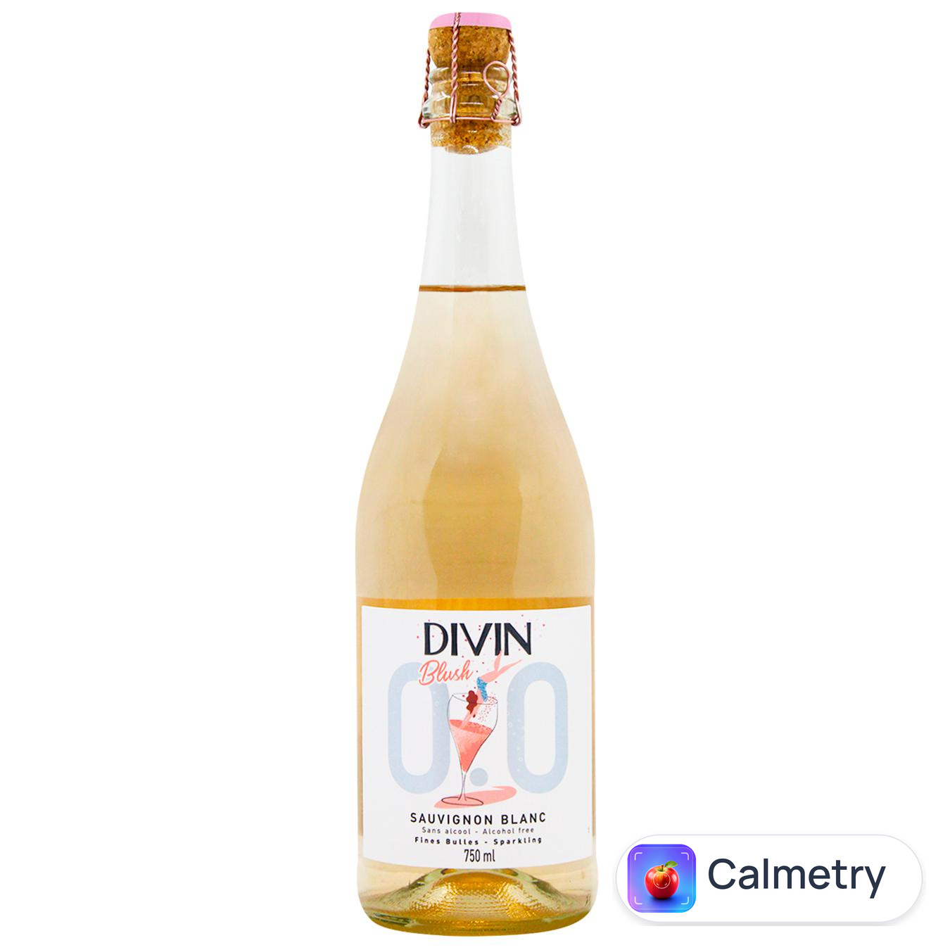 Вино ігристе Divin Sauvignon Blanc рожеве напівсухе безалкогольне 0,75л