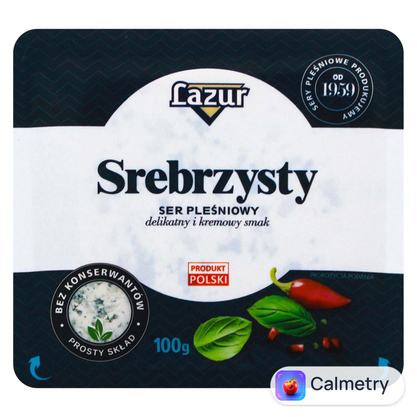 Сир Lazur Сріблястий з пліснявою 50% 100г