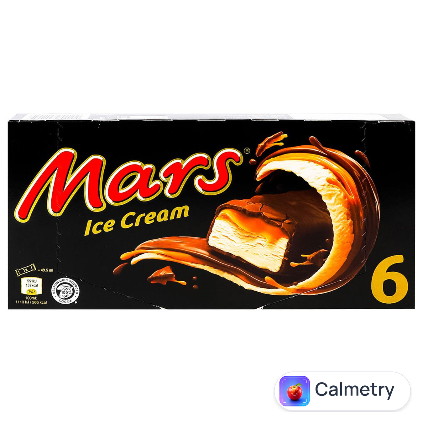 Морозиво Mars в молочно-шоколадній глазурі з карамеллю 6х40г — фото продукту