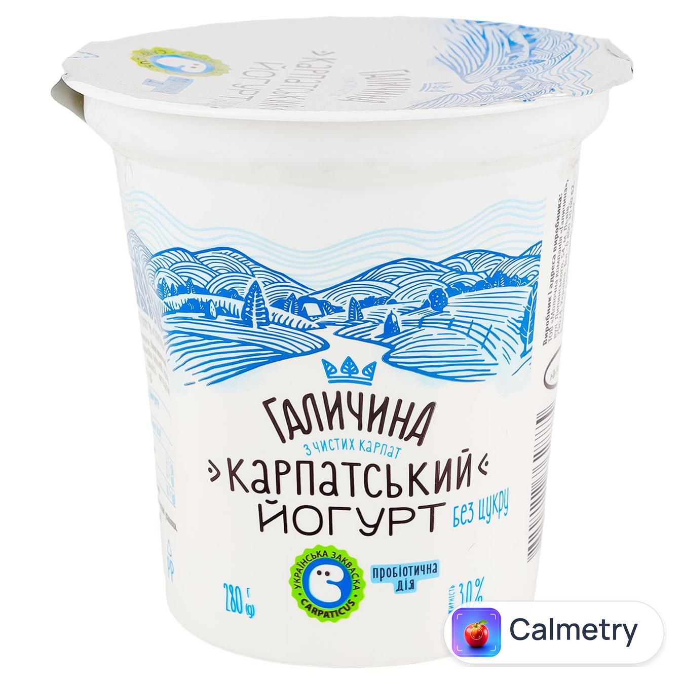 Йогурт Галичина Карпатський без цукру 3% 280г