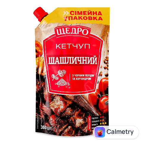 Кетчуп Щедро Шашличний з чорним перцем та коріандром д/п, 360г