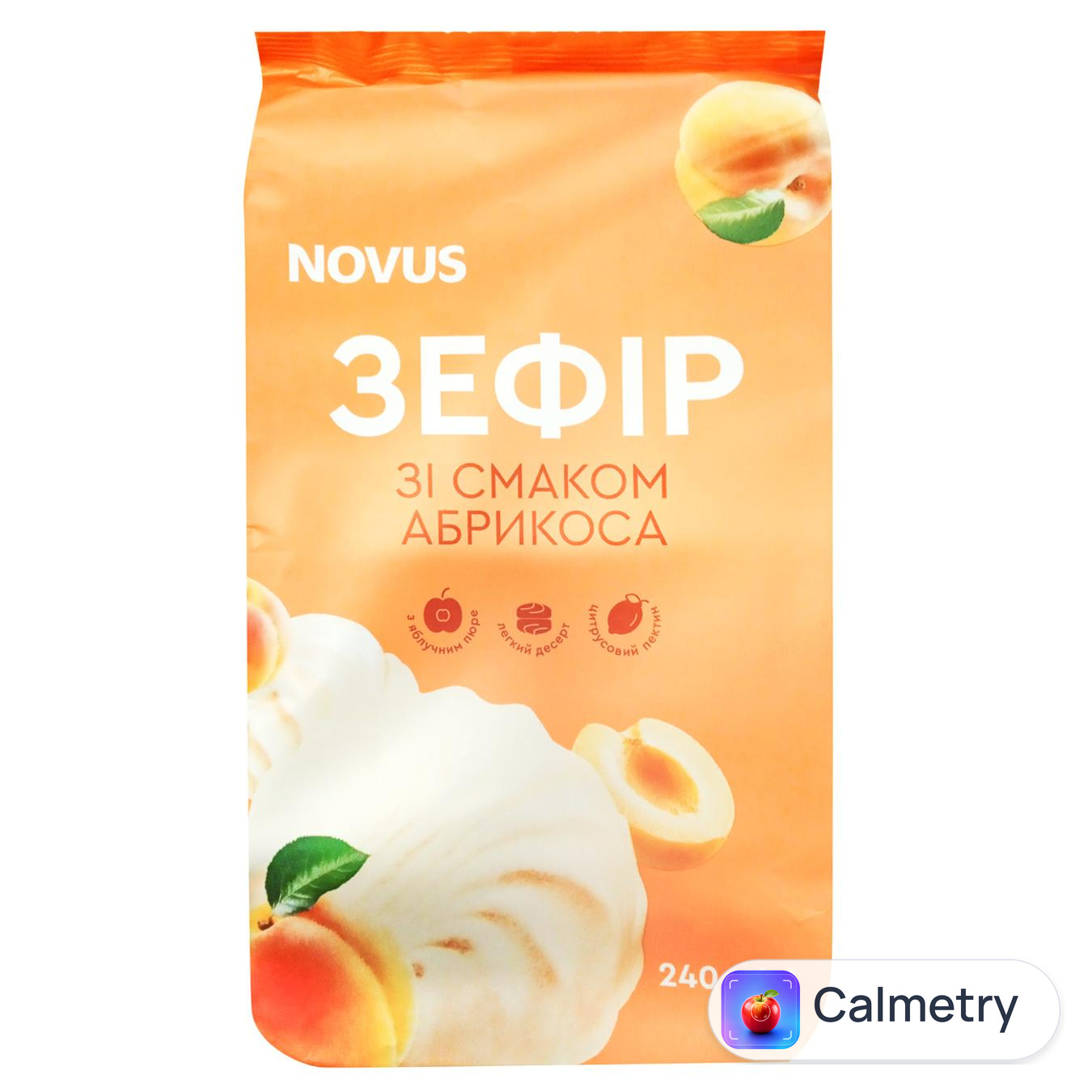 Зефір Novus зі смаком абрикоса 240г