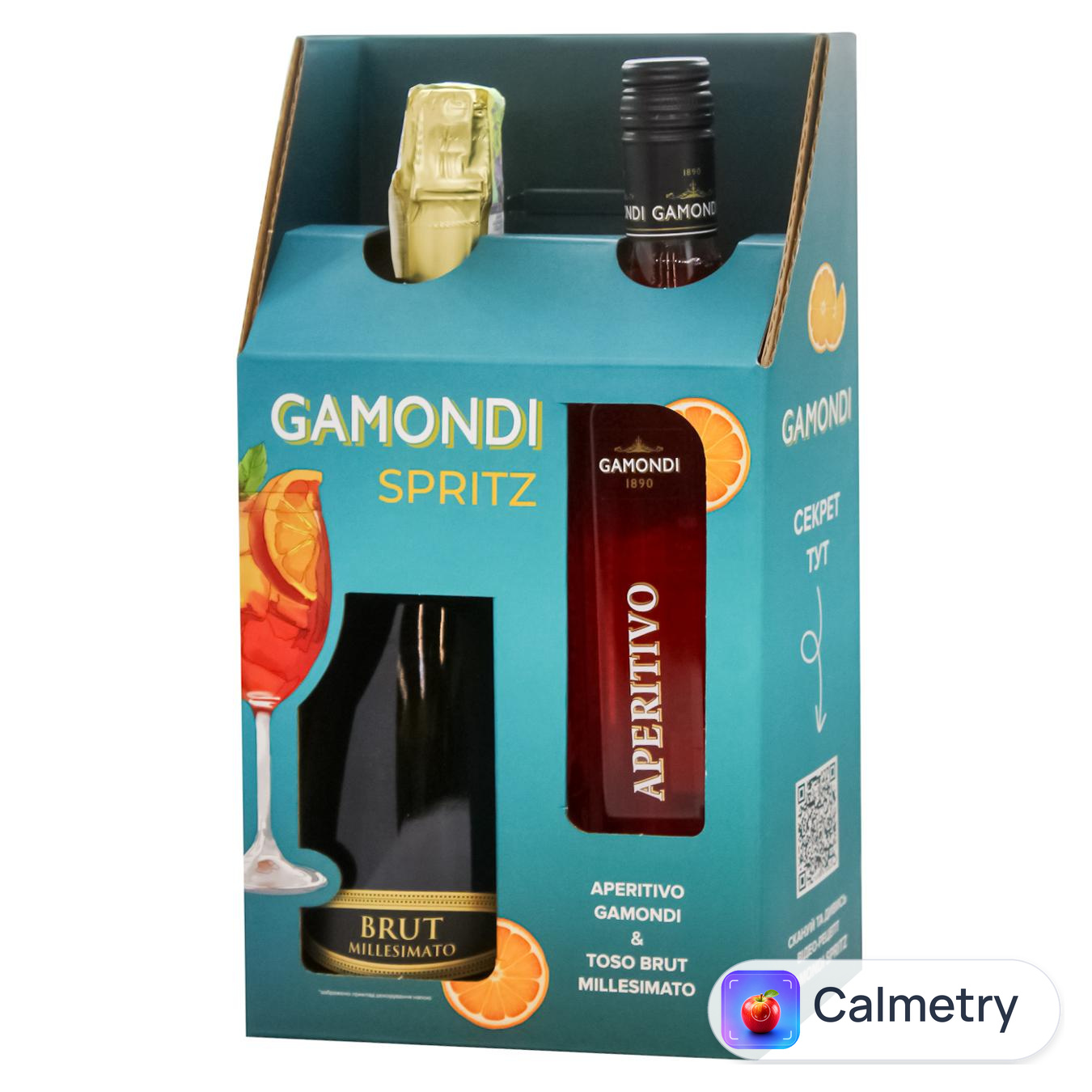Набір Gamondi Spritz Напій на основі вина Aperitivo 13,5% 1л + Вино ігристе Toso Millesimato біле брют 12% 0,75л — фото продукту
