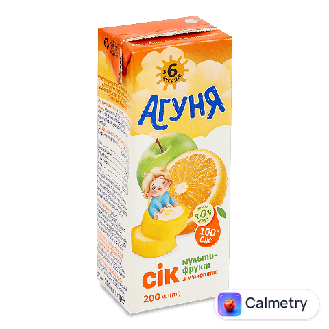 Сік Агуня Мультифрукт з м'якоттю дитячий, 200мл