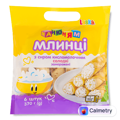 Млинці Laska Манюням з сиром кисломолочним солодкі, 370г