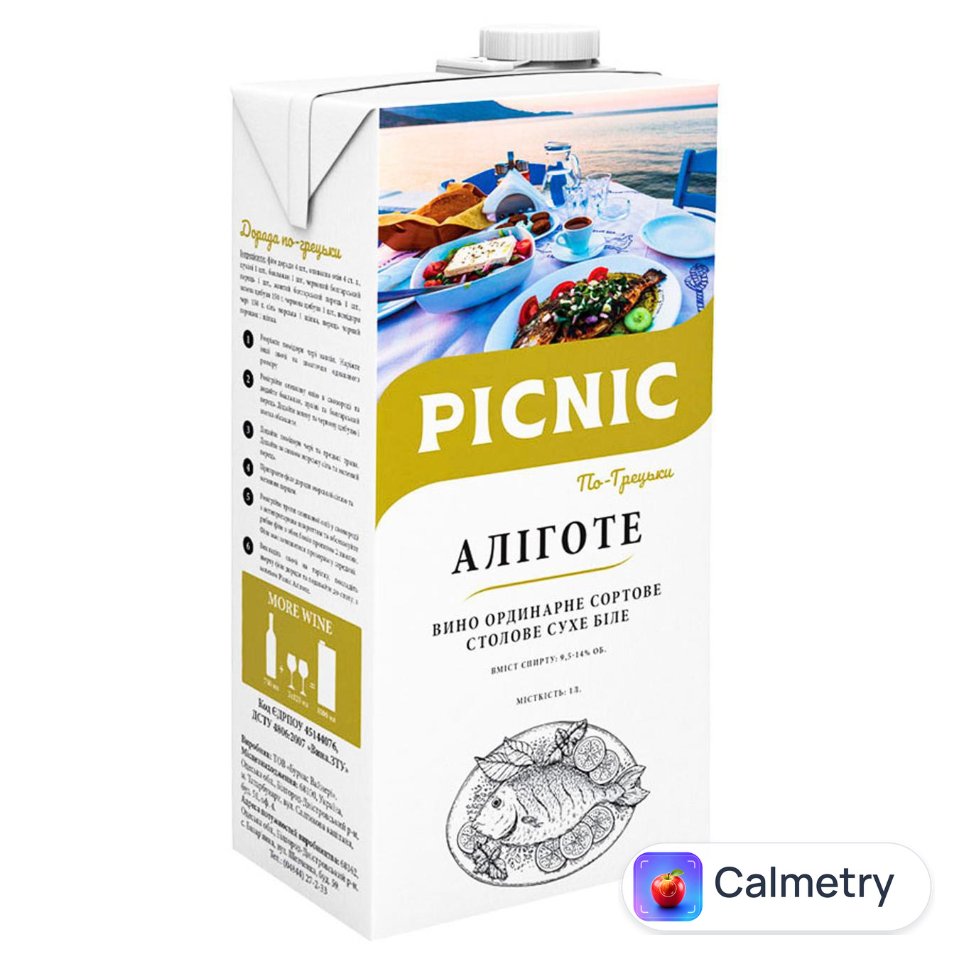 Вино Picnic Аліготе біле сухе 9.5-14% 1л