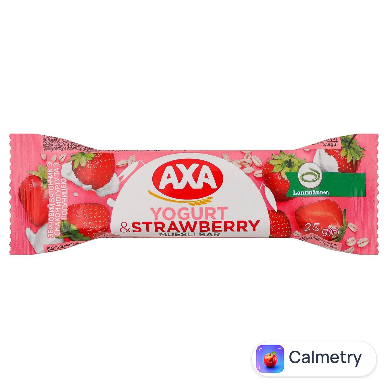 Батончик Axa зерновий зі смаком йогурту і полуниці 25г — фото продукту