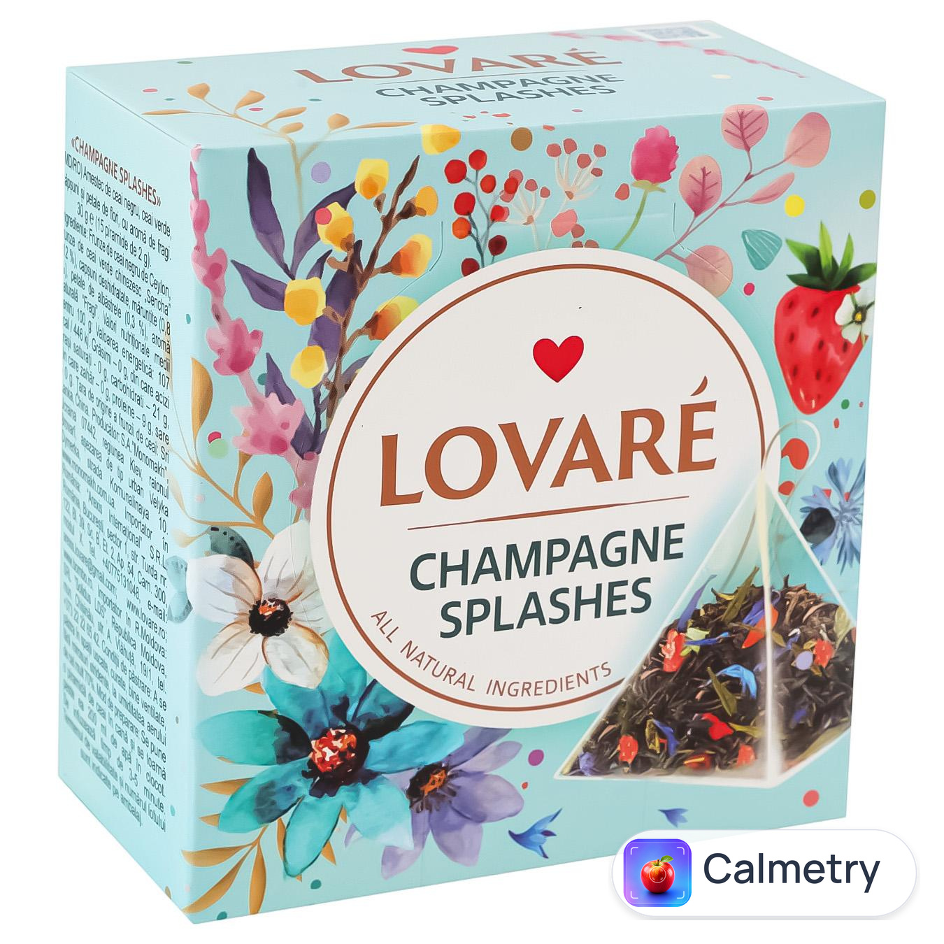 Чай чорний та зелений Lovare Shampagne Splashes 2г*15шт — фото продукту