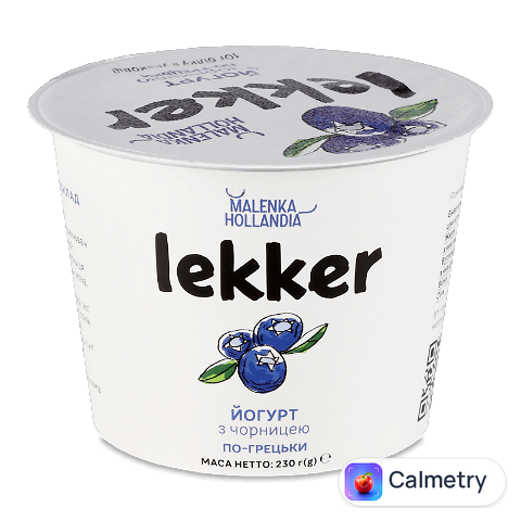 Йогурт Lekker з чорницею по-грецьки 3%, 230г