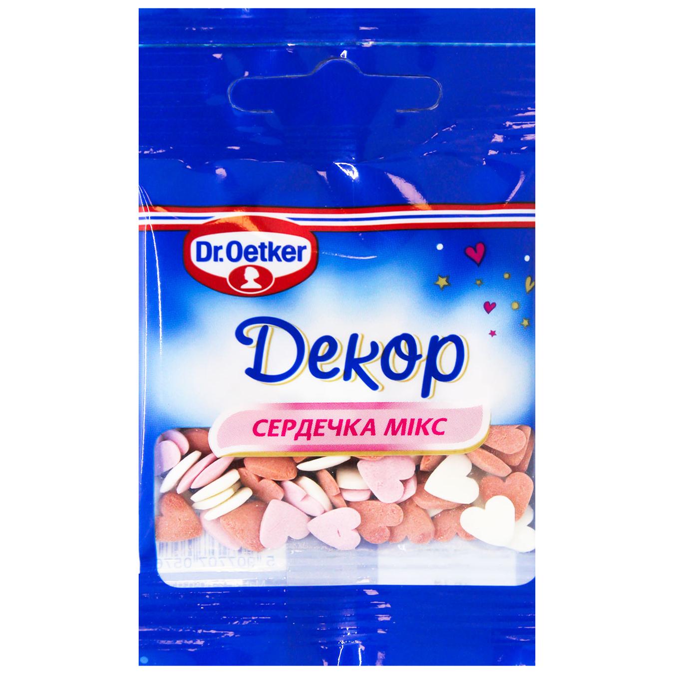 Посипка кондитерська Dr.Oetker Cердечка мікс 10г — фото продукту