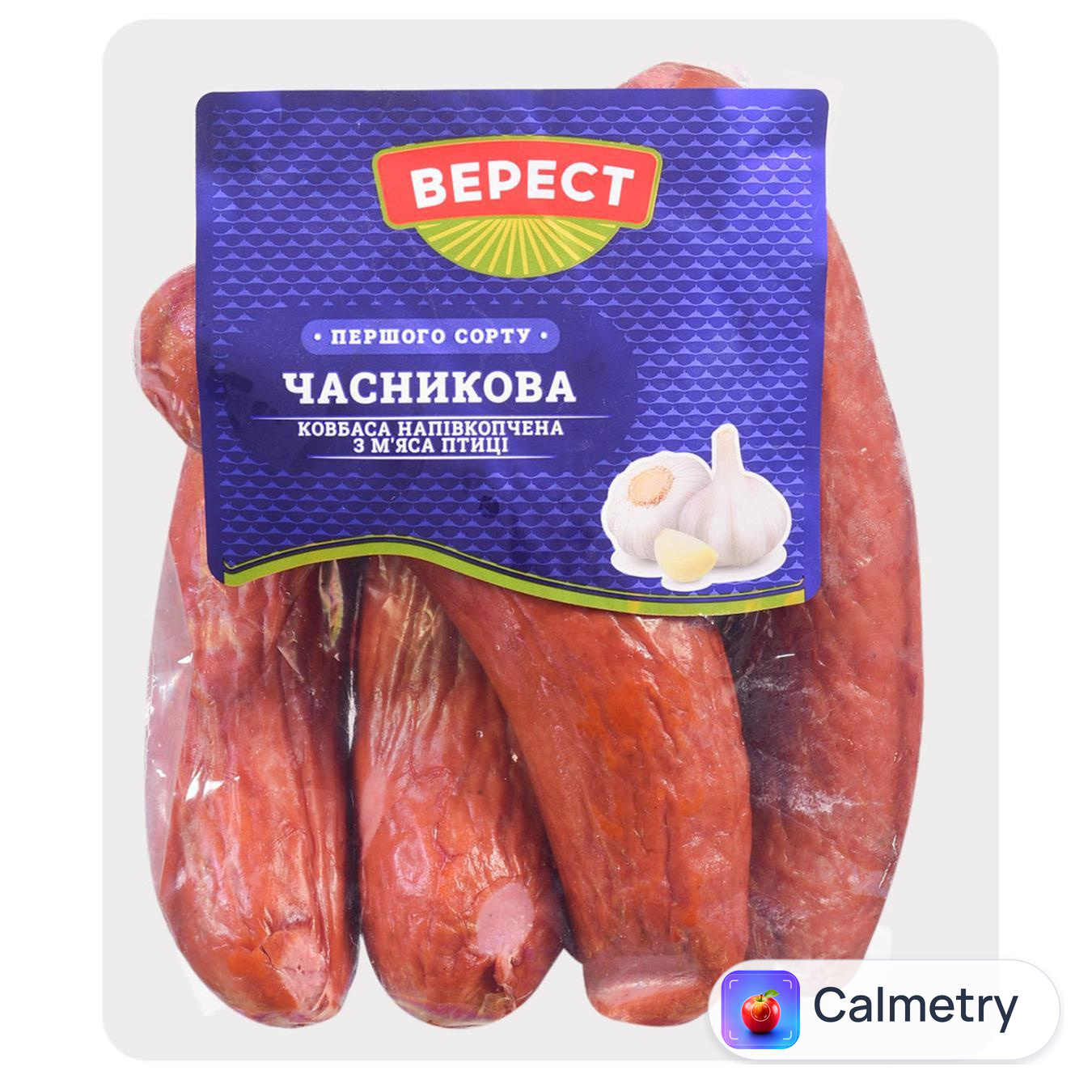 Ковбаса Верест Часникова напівкопчена перший сорт