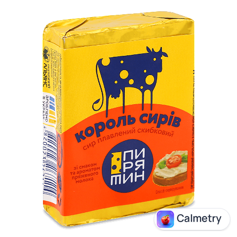 Сир плавлений Пирятин Король сирів скибковий 38%, 70г