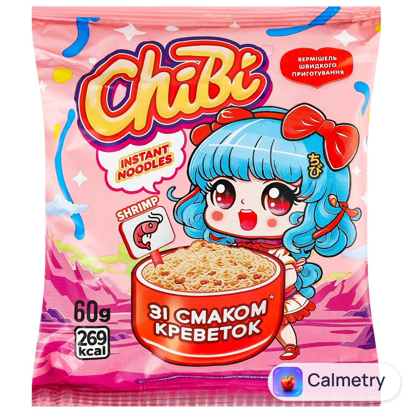 Вермішель ChiBi зі смаком креветок 60г