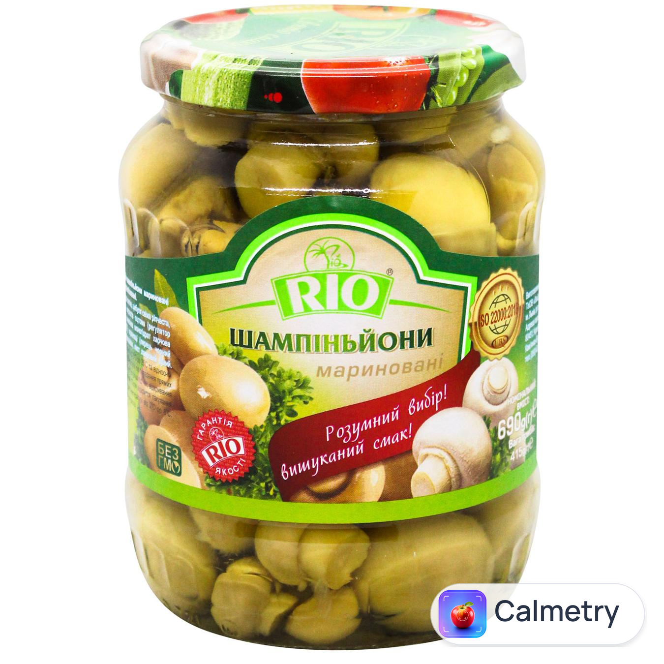 Шампіньйони Rio мариновані 690г — фото продукту