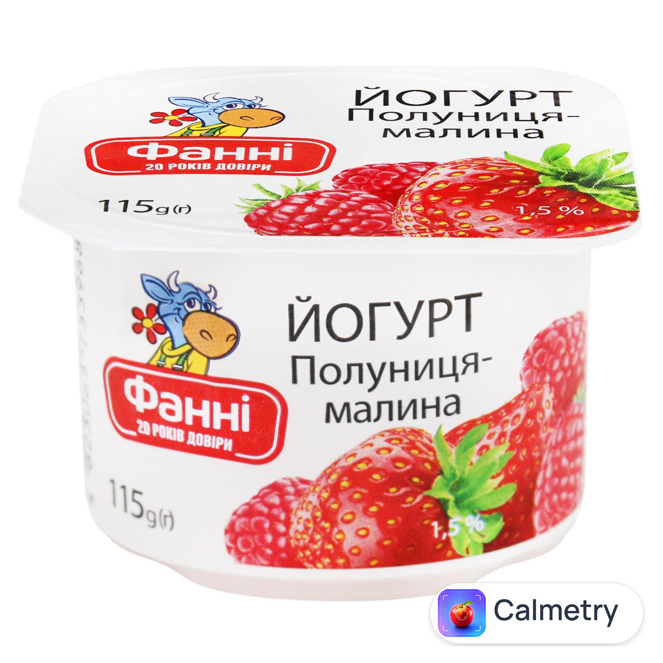 Йогурт Фанні Полуниця-малина 1,5% 115г — фото продукту