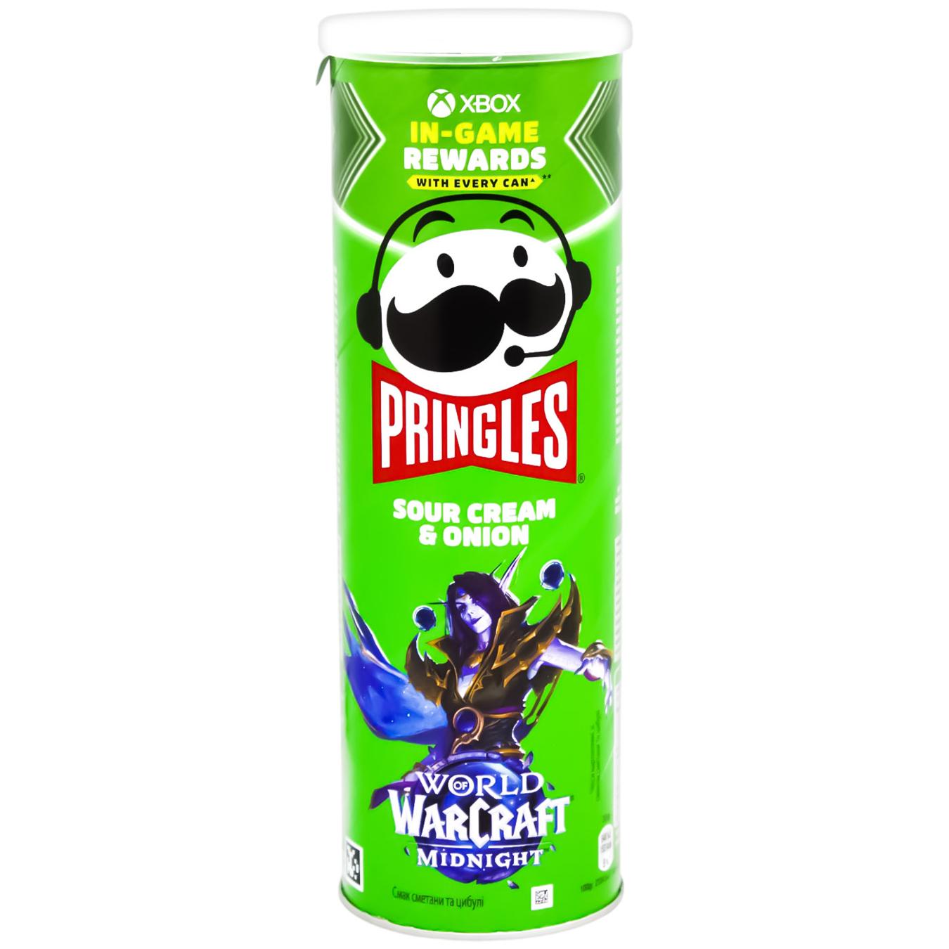 Чипси Pringles зі смаком сметани та цибулі 165г — фото продукту