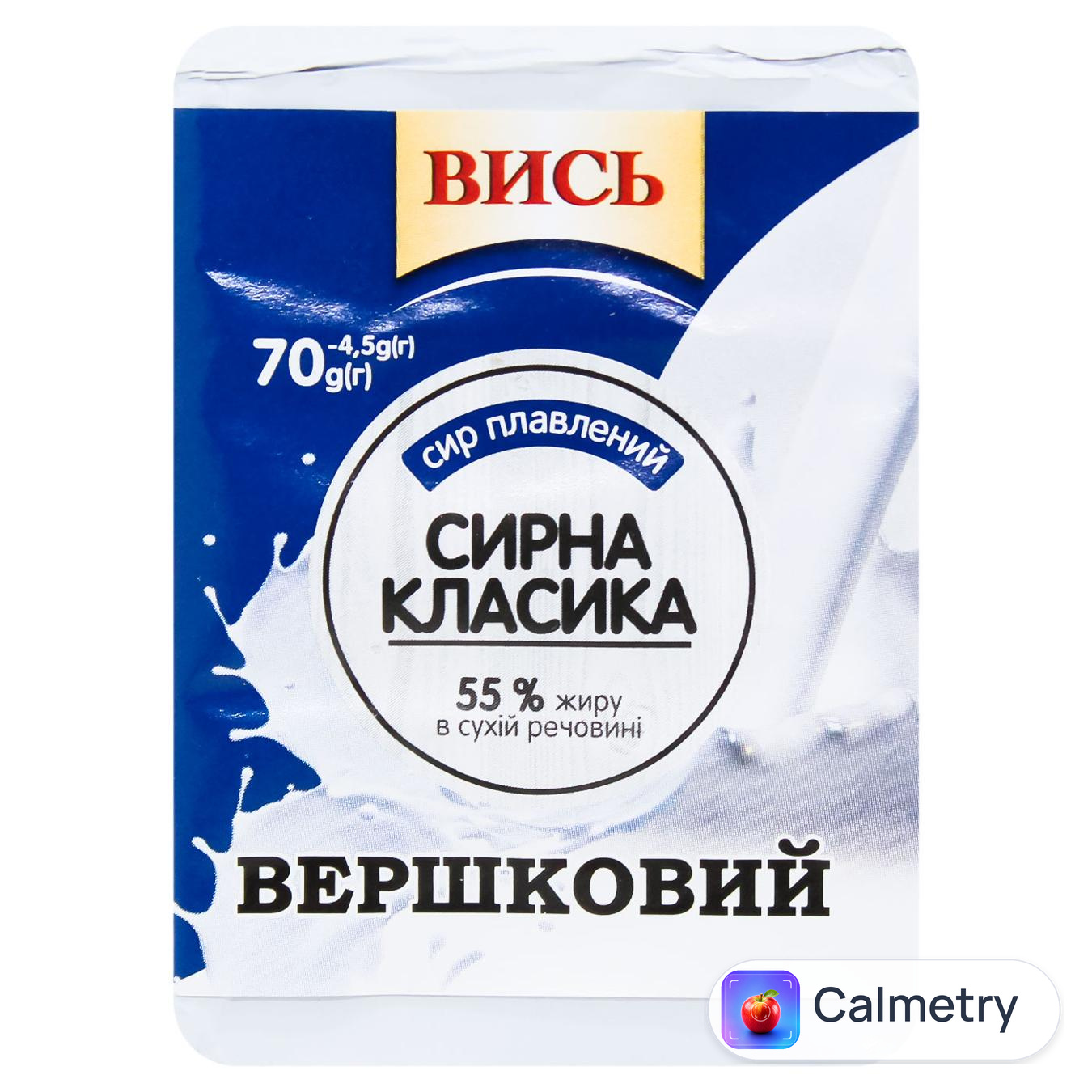 Сир плавлений Вись Вершковий 55% 70г
