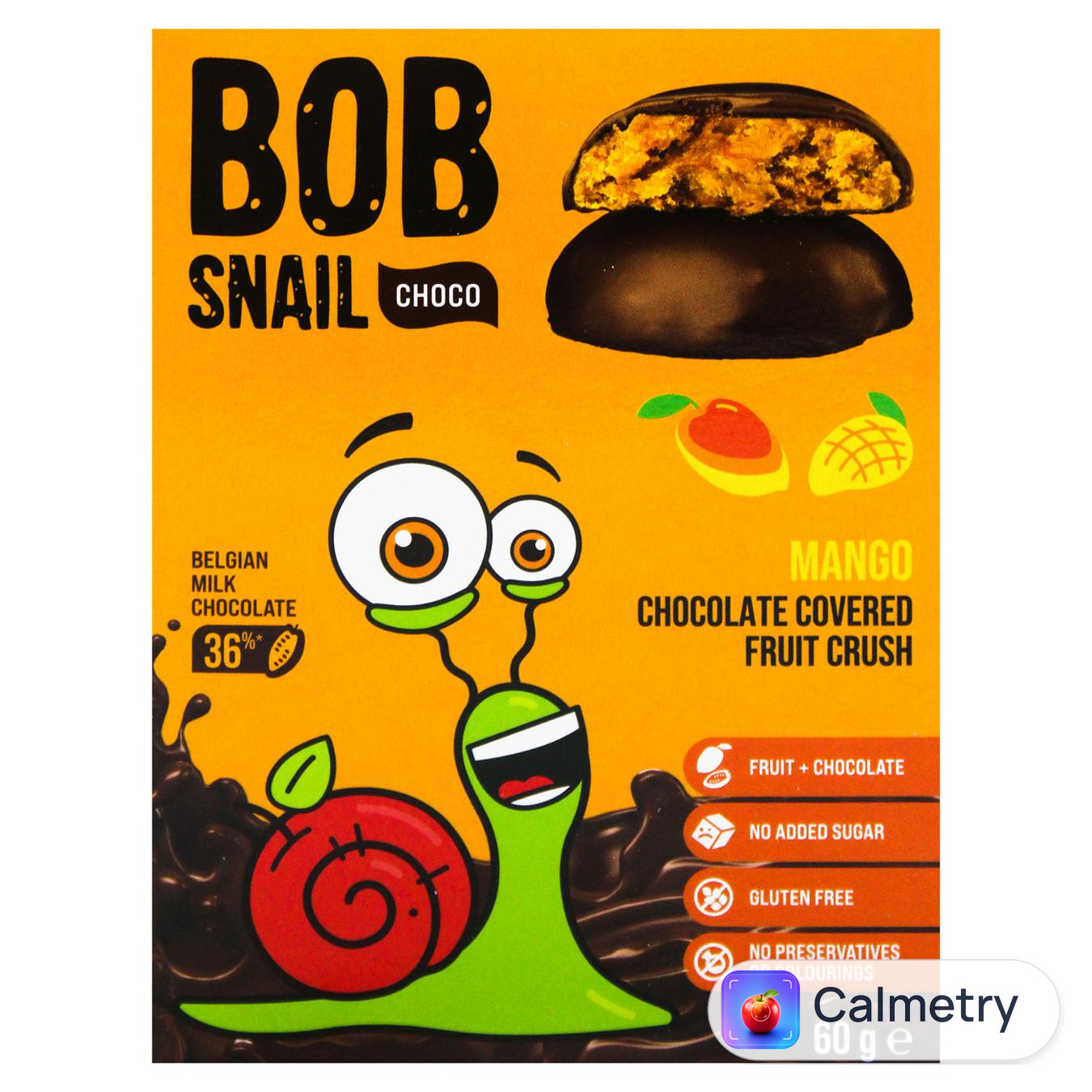 Цукерки Bob Snail мангові в молочному шоколаді 60г — фото продукту
