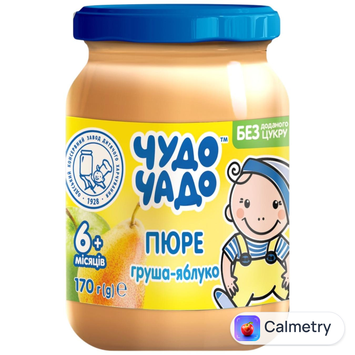 Пюре з груш та яблук без цукру Чудо-Чадо від 4-х місяців 170г