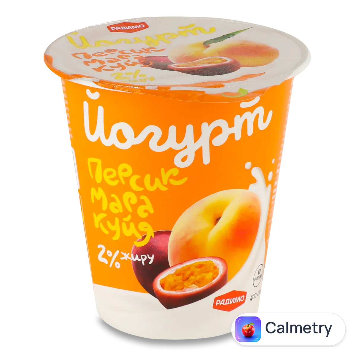 Йогурт РадиМо персик маракуя 2% стакан 125г