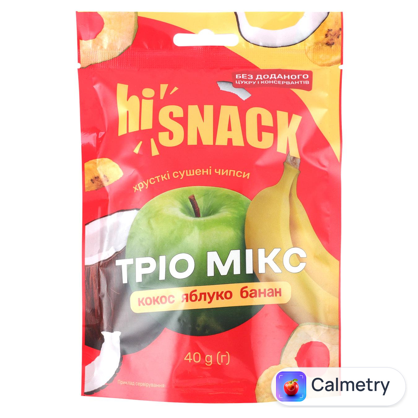 Чипси фруктові hiSnack Кокос, яблуко, банан 30г — фото продукту