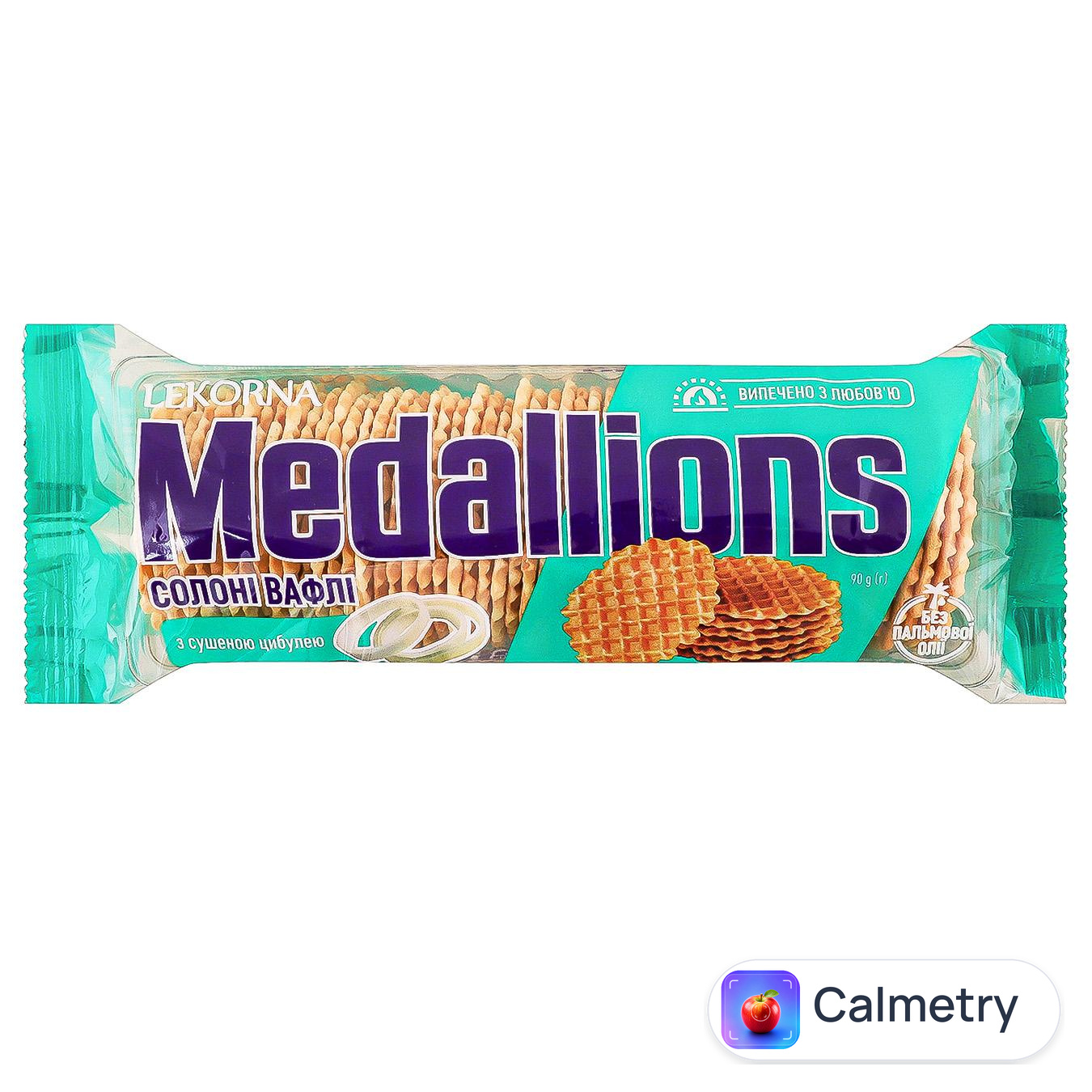 Вафлі Lekorna Medallions солоні з сушеною цибулею 90г — фото продукту