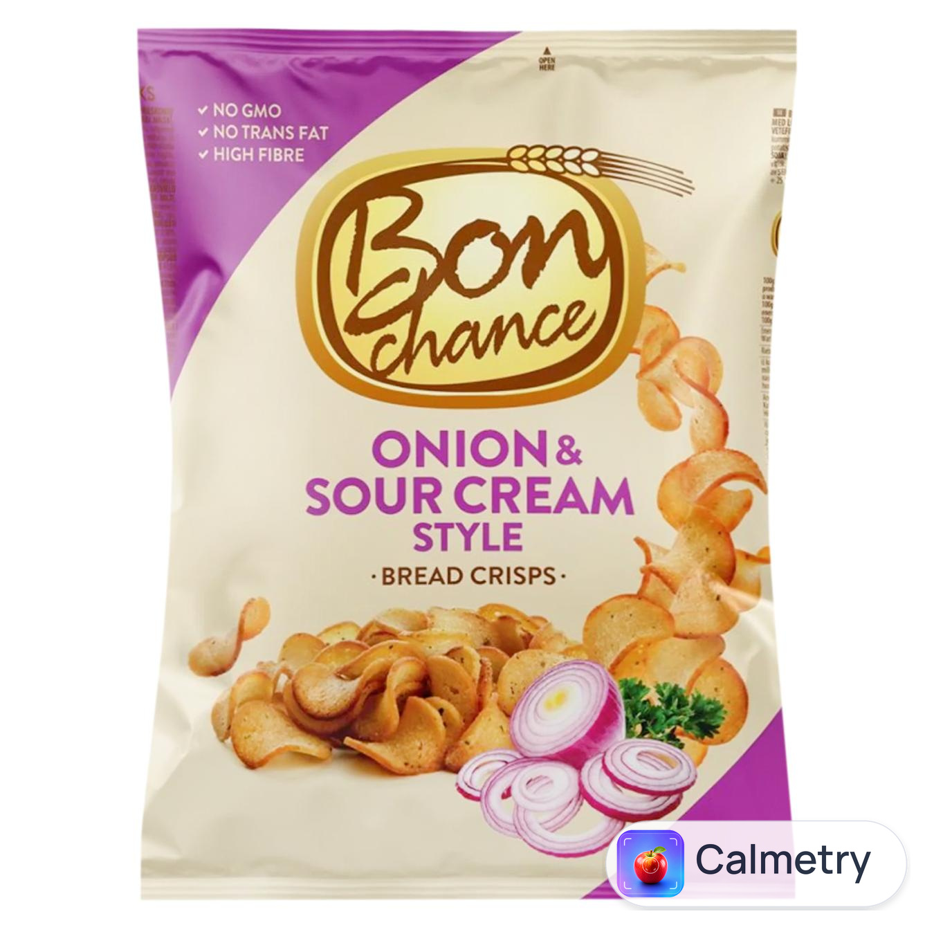 Чипси хлібні Bon Chance зі сметаною та цибулею 120г — фото продукту