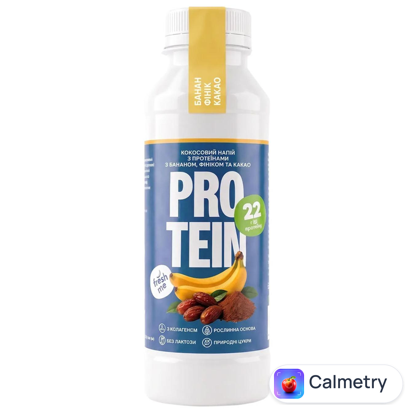 Смузі Fresh Me Protein Кокосовий з бананом, фініком та какао 0,33л — фото продукту
