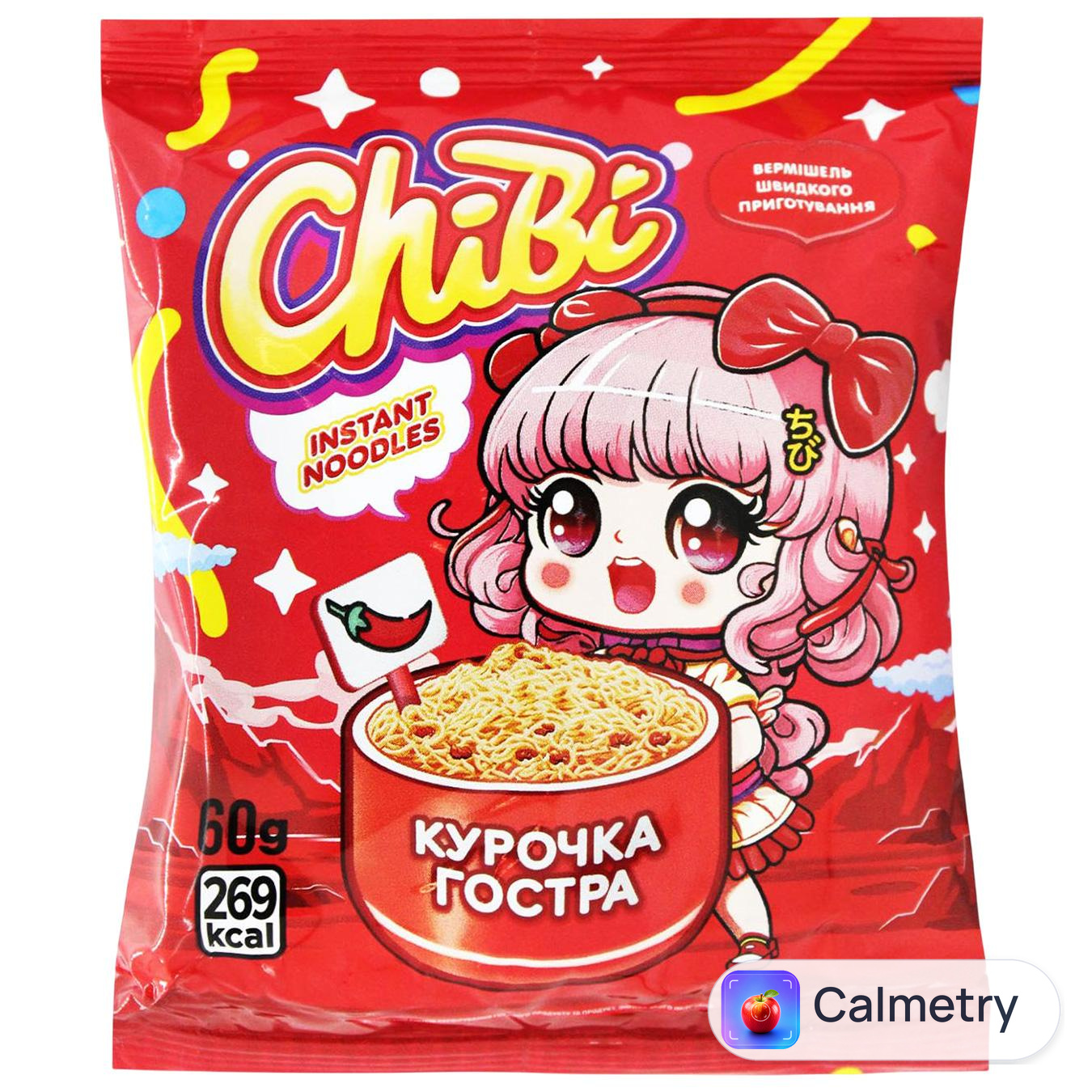 Вермішель ChiBi зі смаком курки гостра 60г