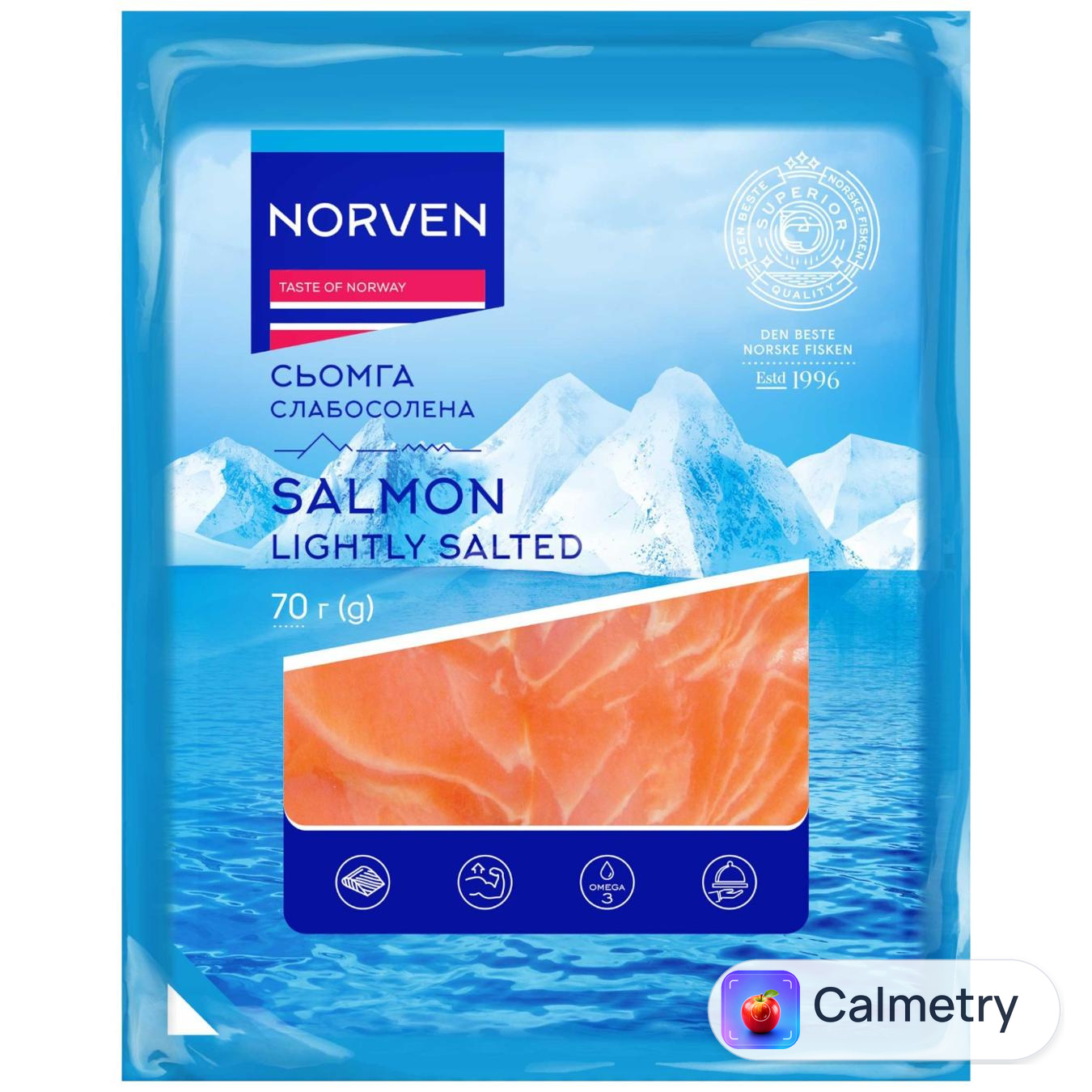 Сьомга Norven нарізана слабосолена 70г