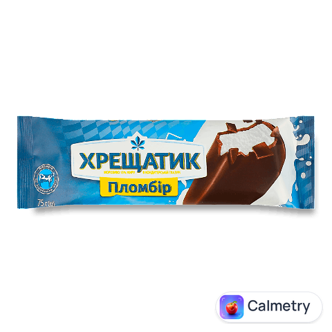 Морозиво «Хладик» «Хрещатик» пломбір у кондитерській глазурі, 75г
