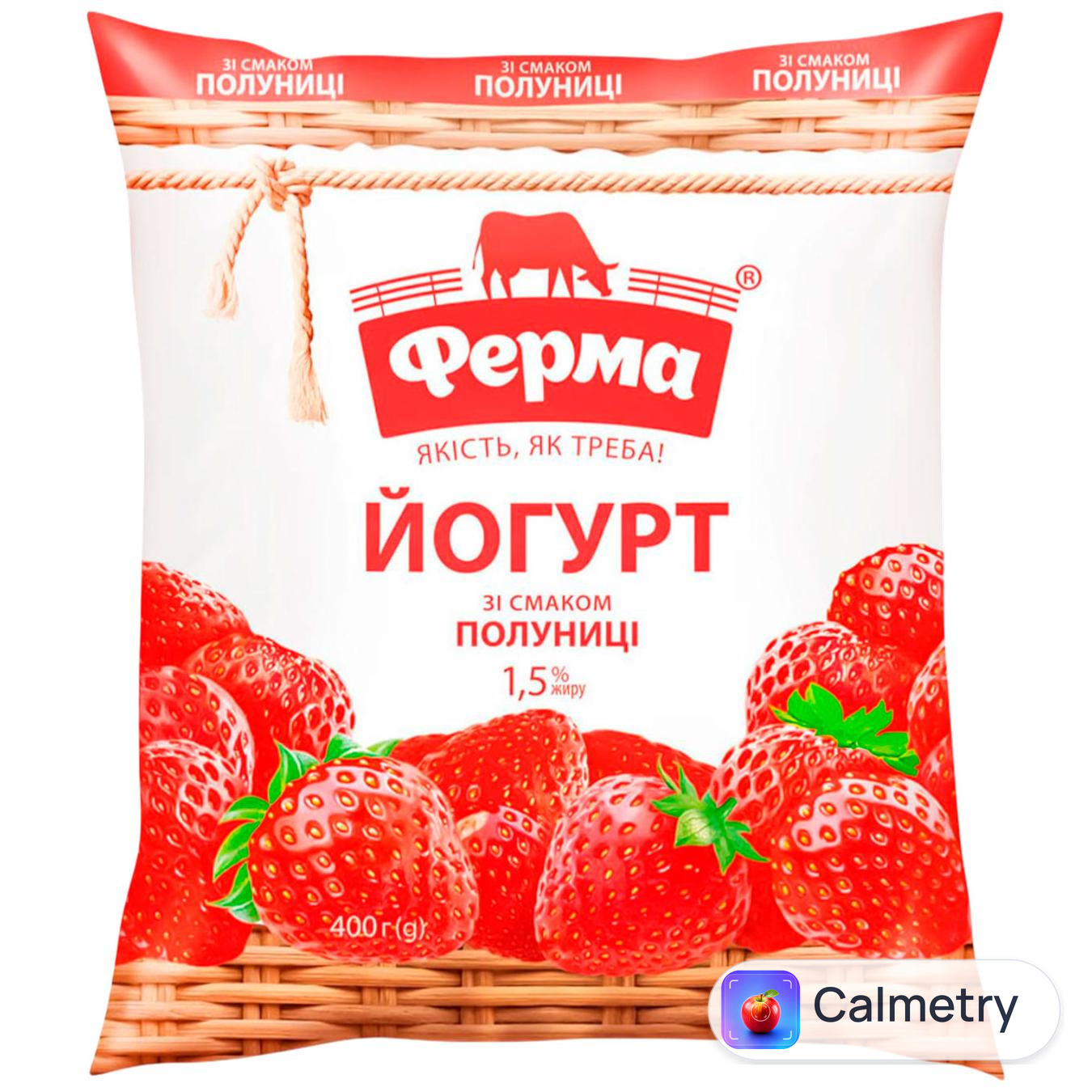 Йогурт Ферма полуниця 1,5% 400г