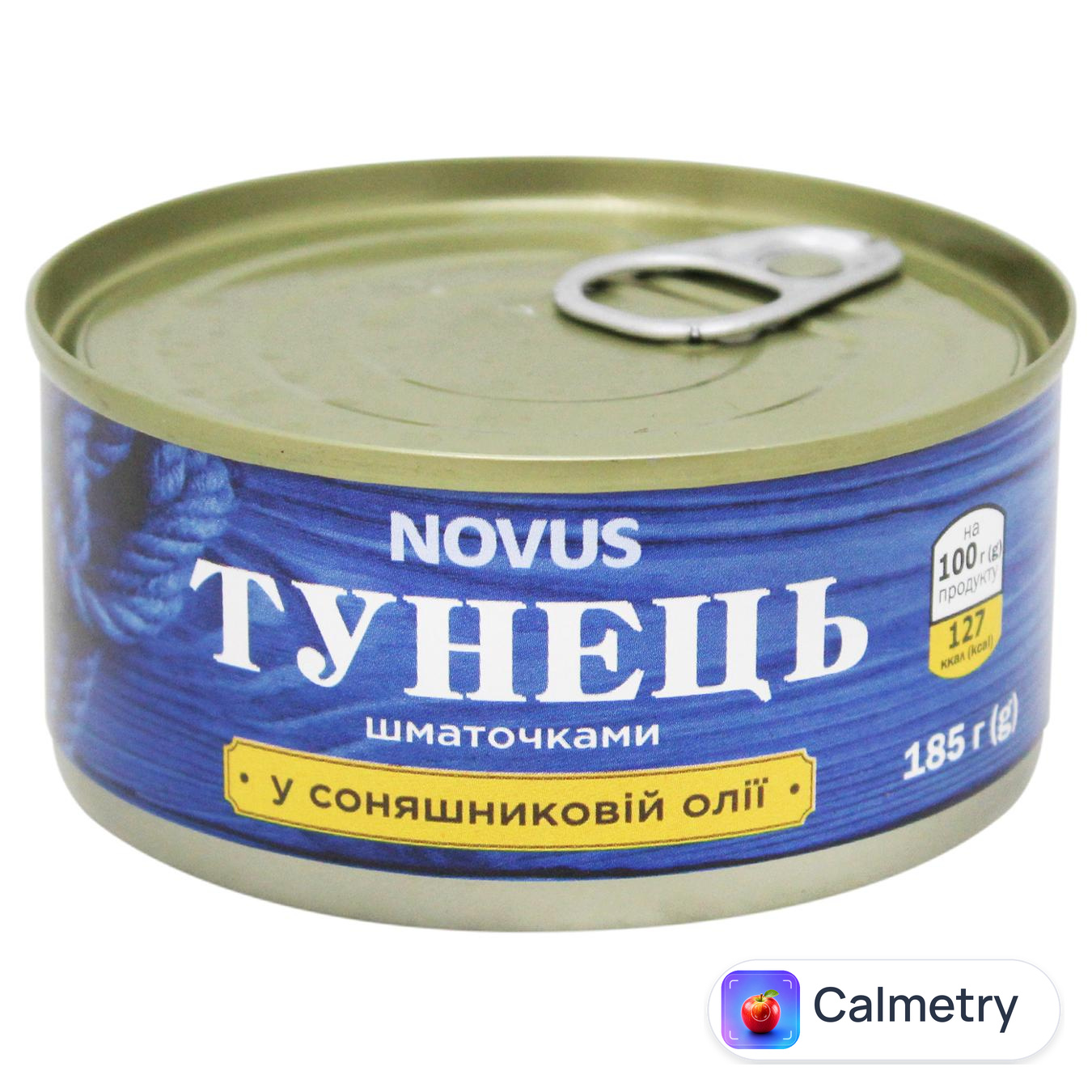 Тунець Novus шматочками у соняшниковій олії 185г — фото продукту