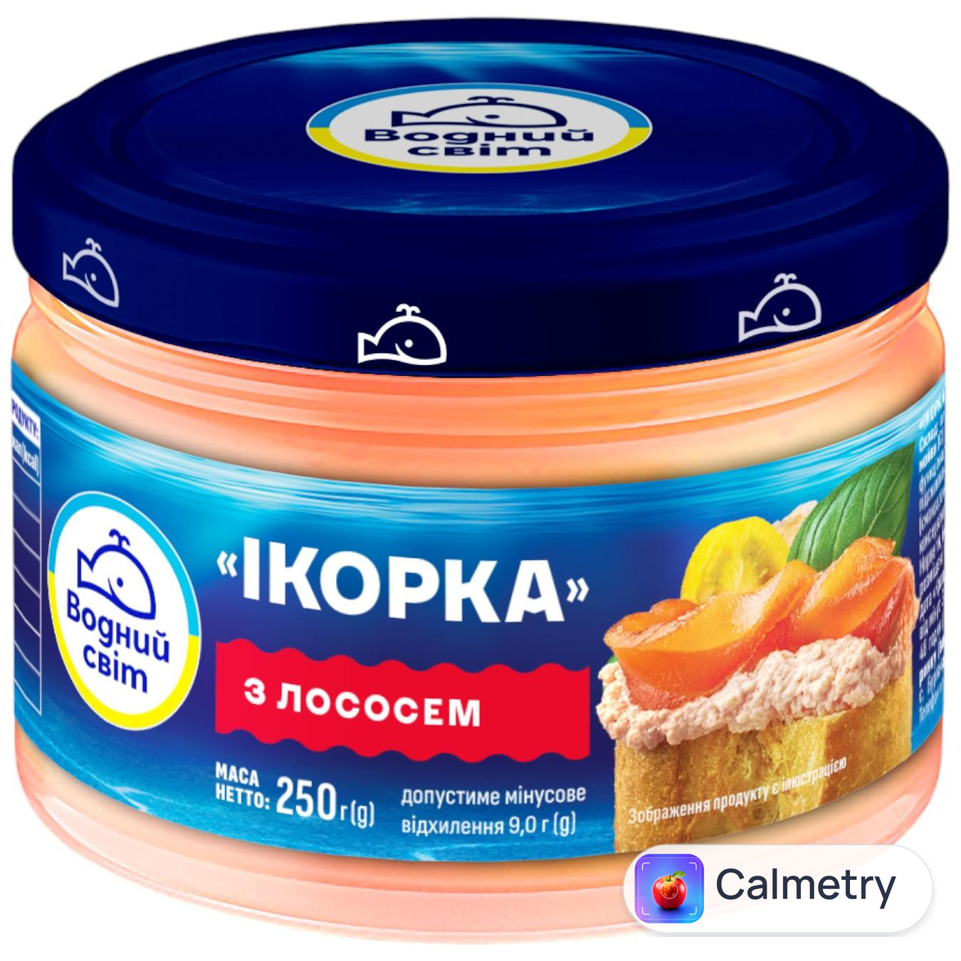 Паста з ікри мойви Водний Світ Ікорка з лососем 250г — фото продукту