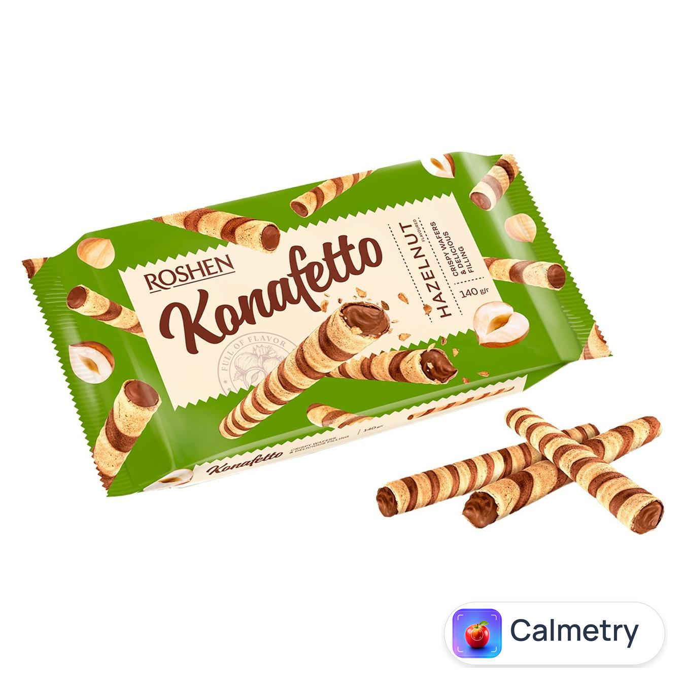 Трубочки вафельні Roshen Konafetto з горіховою начинкою 140г