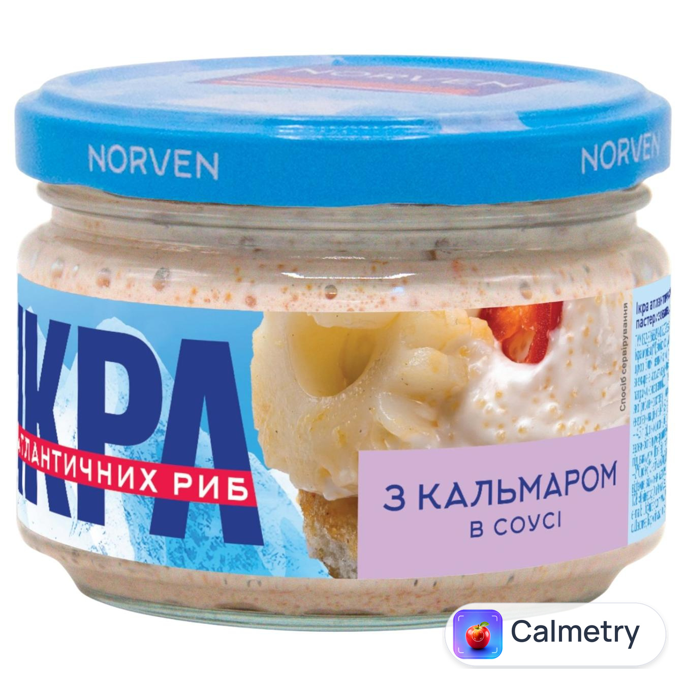 Ікра Norven атлантичних риб в білому соусі з кальмаром 160г — фото продукту