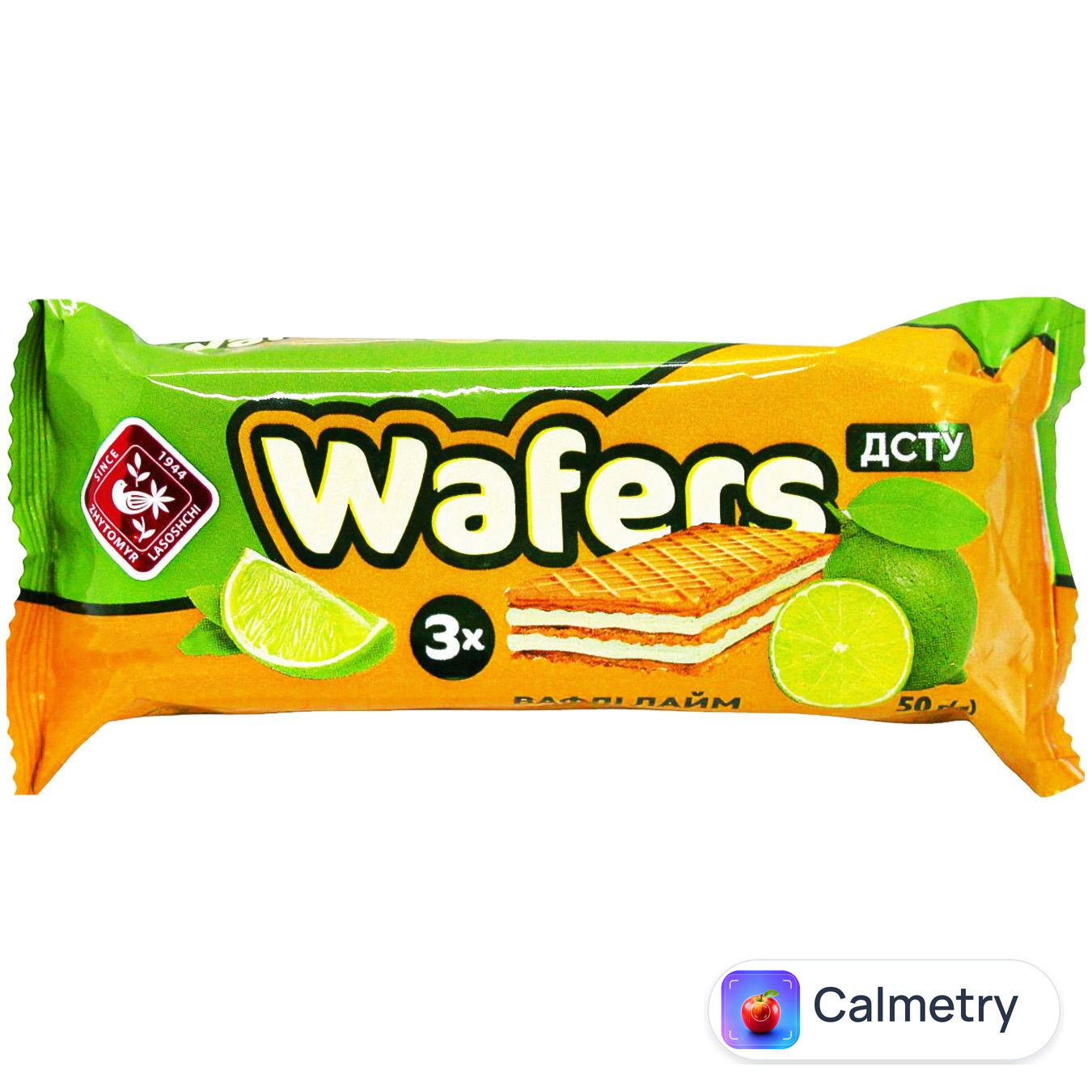 Вафлі Житомирські Ласощі Wafers лайм 50г
