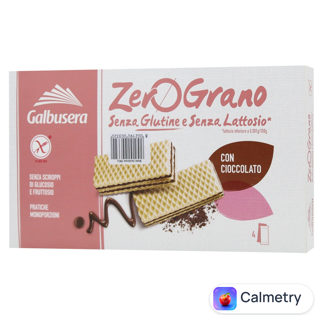 Вафлі Galbusera Zerograno з шоколадом без глютену 180г