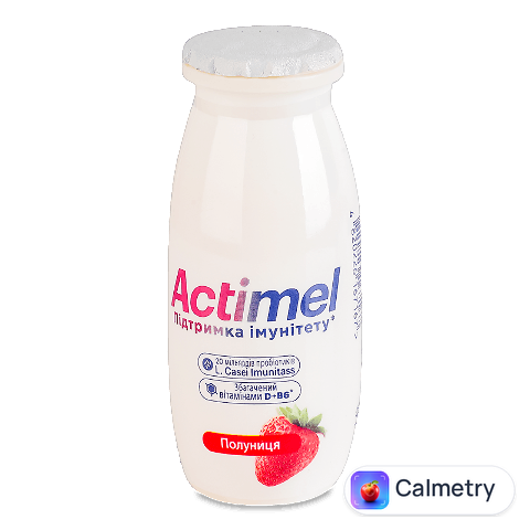 Продукт кисломолочний Actimel полуниця 1,4%, пляшка, 100г