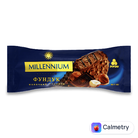 Морозиво «Рудь» Millennium молочний шоколад-фундук, 80г