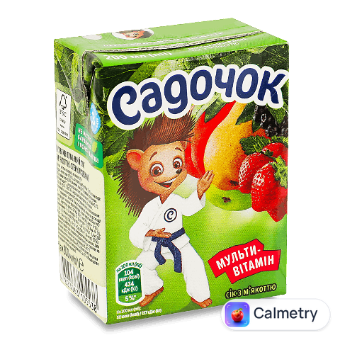 Сік Садочок мультивітамін з м'якоттю, 0,2л