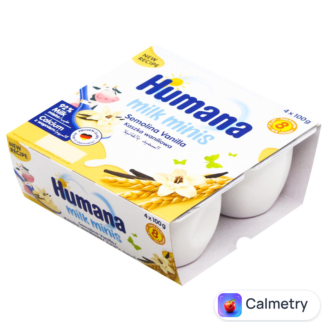 Пудинг Humana манний з ваніллю для дітей з 8-ми місяців 4шт*100г