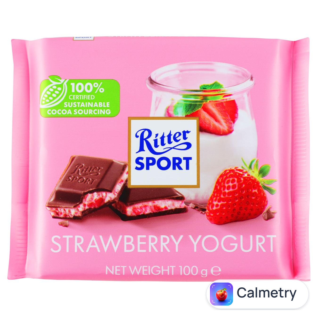 Шоколад молочний Ritter Sport йогурт-полунична начинка 100г — фото продукту