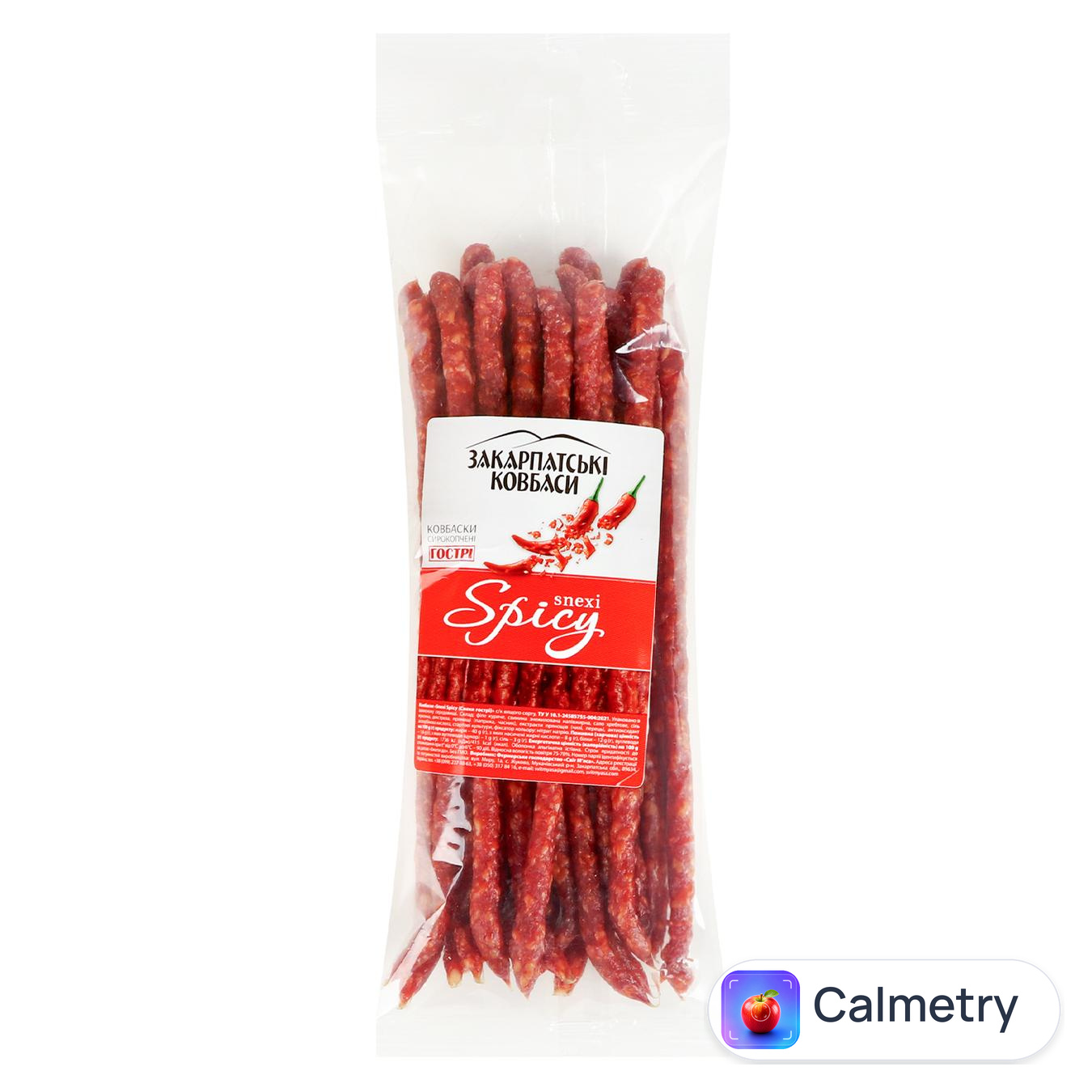 Ковбаски Закарпатські Ковбаси Snexi Spicy гострі сирокопчені вищий сорт 200г