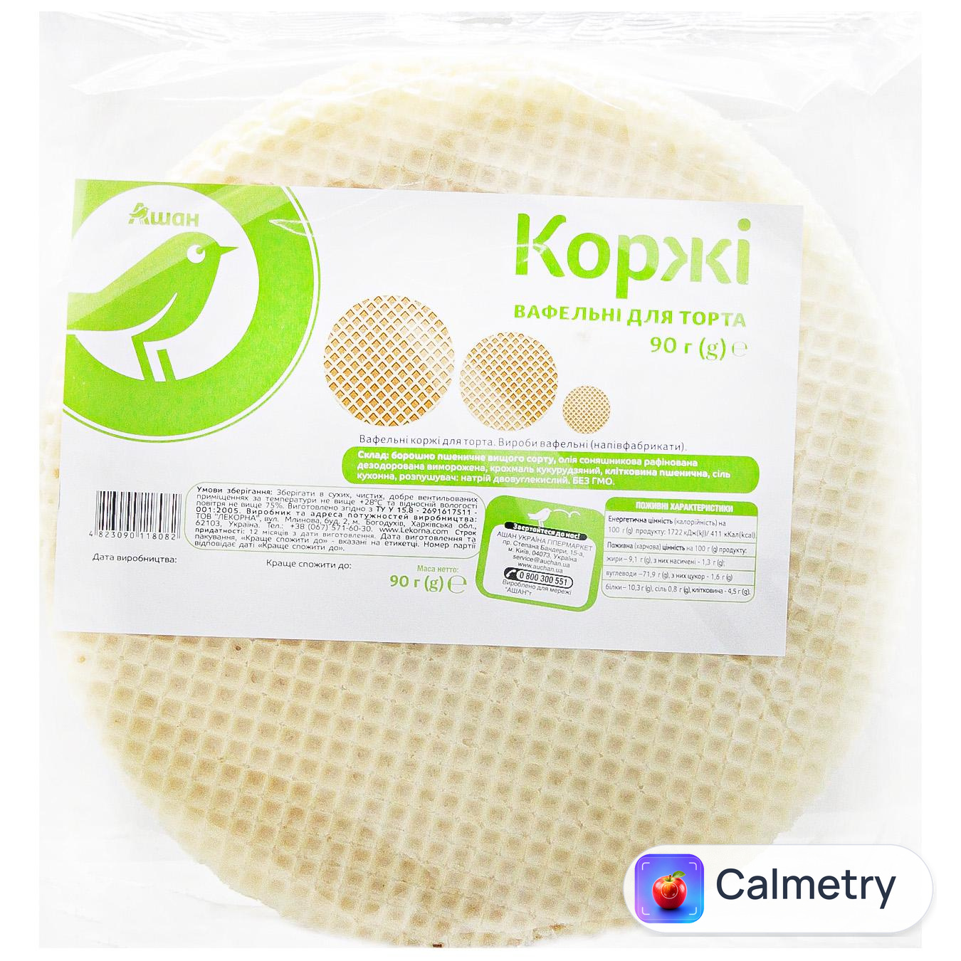 Коржі вафельні Auchan 90г