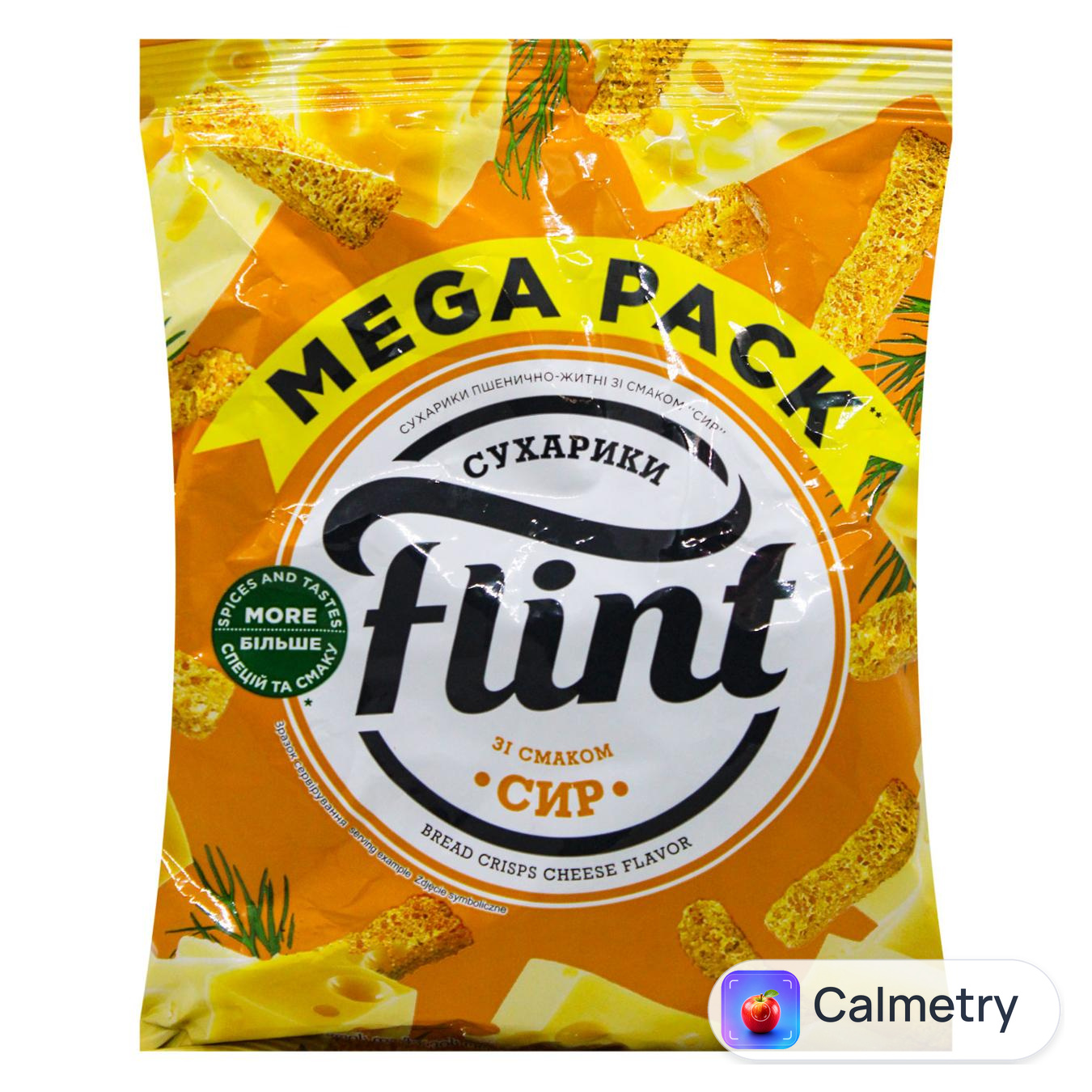 Сухарики Flint зі смаком сиру 100г — фото продукту