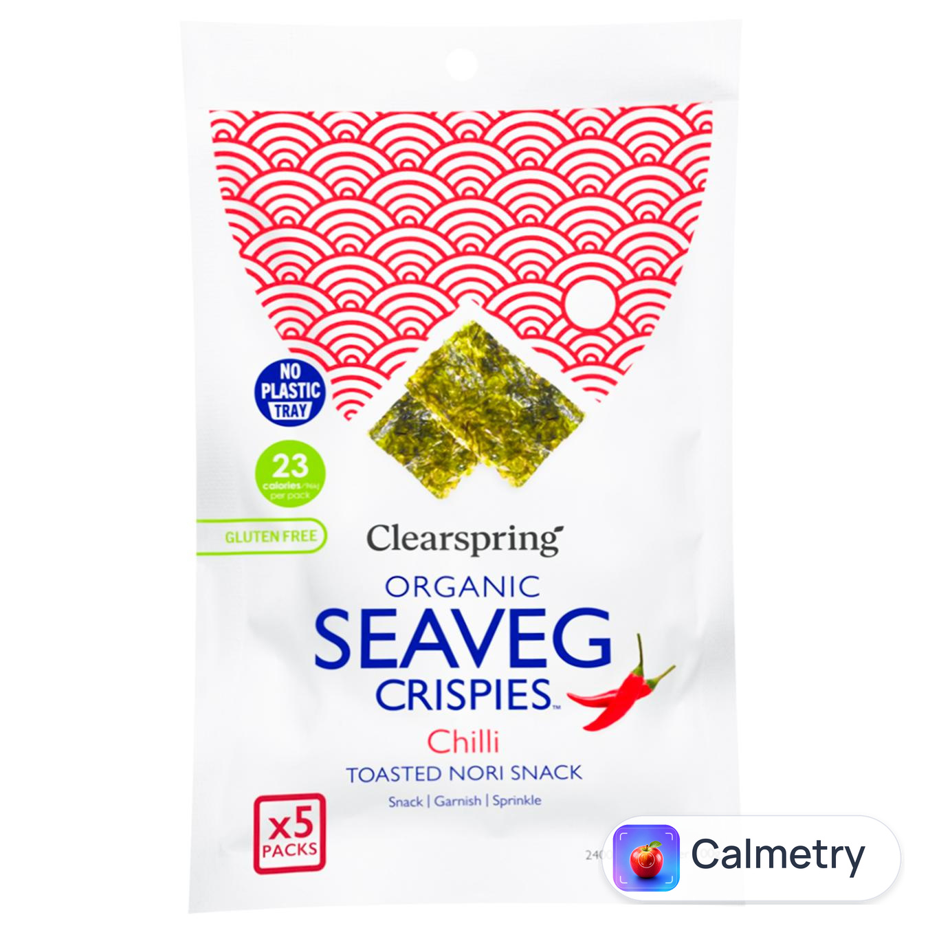 Чипси Clearspring Чилі з морських водоростей органічні 5*4г