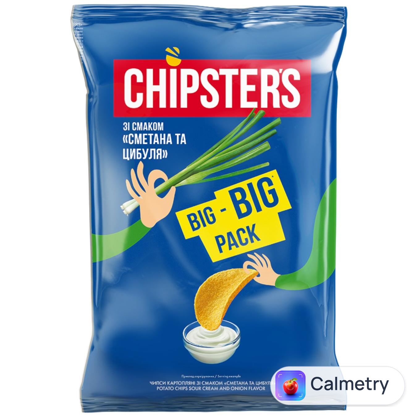Чипси картопляні Chipsters зі смаком сметани з цибулею 150г