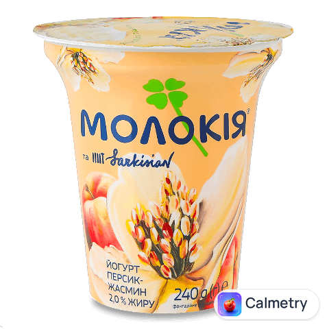Йогурт Молокія з наповнювачем персик жасмин 2% стакан, 240г